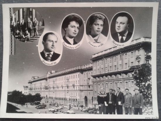 Фото из альбома выпускника ВУЗа. Минск. Вид на ул. Ленина. 1950-60-е. 18х24 см.