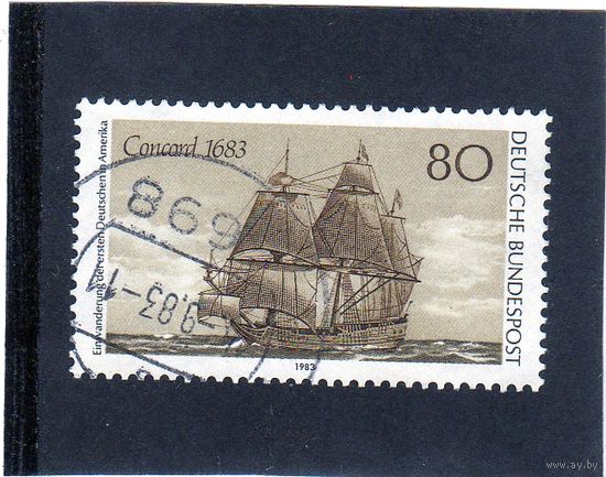 Германия. Ми-1180. Корабль Конкорд 1683.Серия: 300-летие первых немецких поселенцев в Америке.1983.