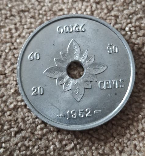 Лаос 20 сантимов, 1952 UNC