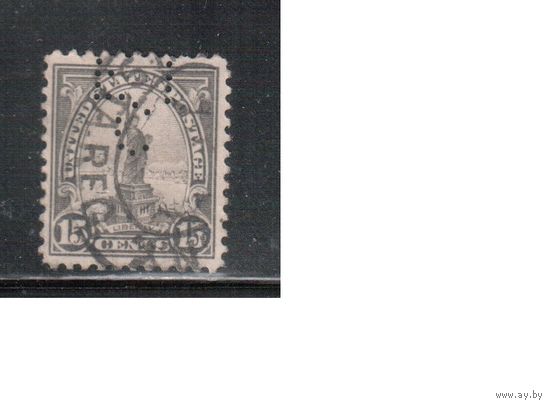 США-1922, (Мих.277 ), гаш.    , Стандарт, Статуя Свободы, перфин