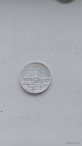 ФИНЛЯНДИЯ 10 марок 1967 год/ серебро/