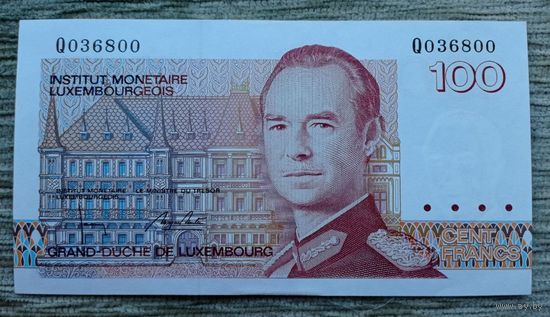 Werty71 Люксембург 100 франков 1993 UNC Банкнота Трискелион
