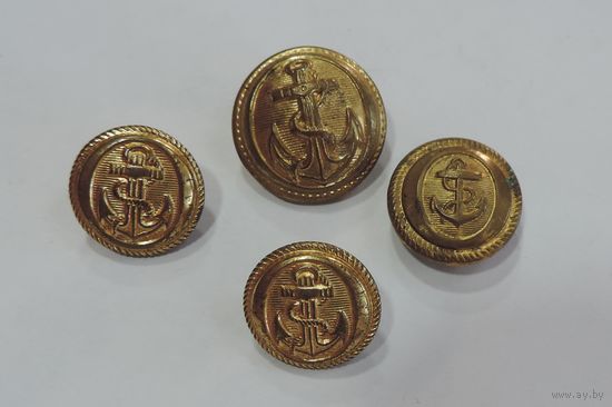 Пуговицы ВМФ 4 шт. Англия. Латунь.