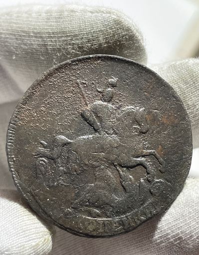 2 копейки 1758 года без МЦ.Перечекан.Диаметр.Кладовая.Состоян ие!