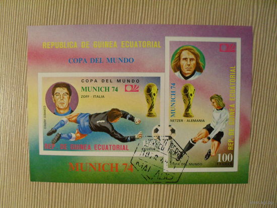 М-4. БЛОК. ЭКВАТОРИАЛЬНАЯ ГВИНЕЯ. ФУТБОЛ. 1974 г.