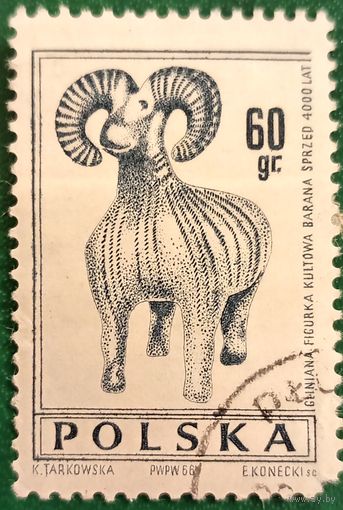 Польша 1966. Глиняная фигурка барана 4000 до н.э. Баран из Юрданува