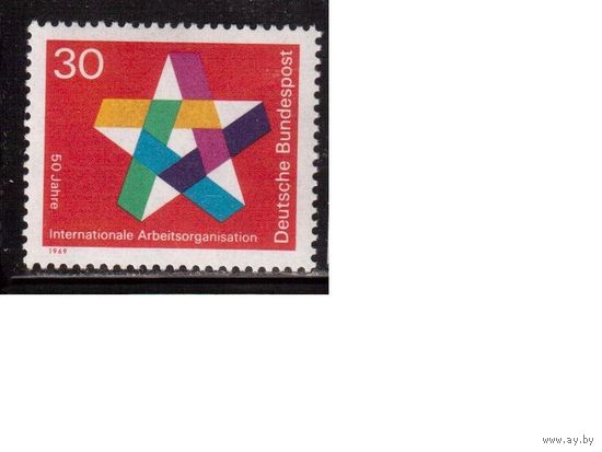 Германия(ФРГ)-1969,(Мих.582), ** , Профсоюзы