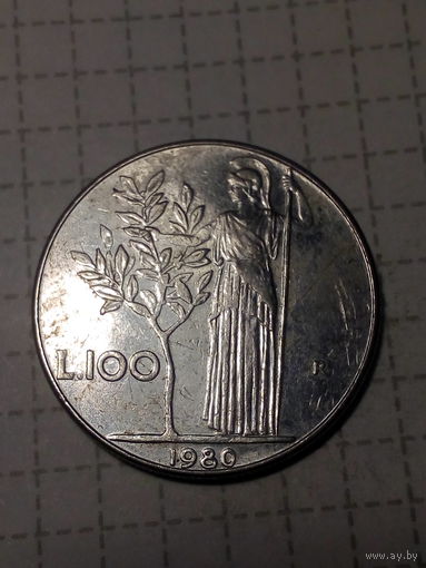 100 лир Италия  1980 год
