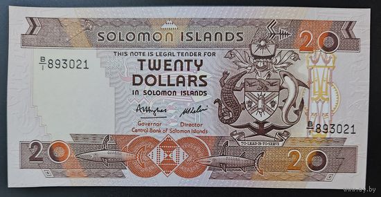 РАСПРОДАЖА КОЛЛЕКЦИИ. Соломоновы острова 20 долларов 1986 г.