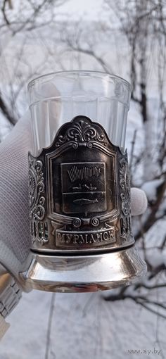 ПОДСТАКАННИК  МУРМАНСК МЕЛЬХИОР  КОЛЬЧУГИНО ОРИГИНАЛ СТАКАН В ПОДАРОК .  Распродажа Коллекции !!! . Экспресс  Аукцион  с рубля без МПЦ и прочего 3 ДНЯ  .Много лотов в продаже .