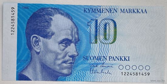 Финляндия 10 марок 1986 г.