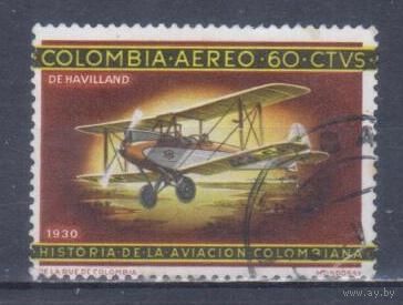 [757] Колумбия 1965. Авиация.Самолет. Гашеная марка.