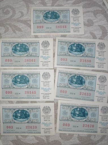 Лотерея 1988 г.   БССР. Лотерейный билет 1988 г. Праздничный выпуск. Новогодний выпуск