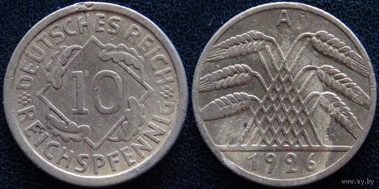 YS: Германия, 10 рейхспфеннигов 1926A, KM# 40