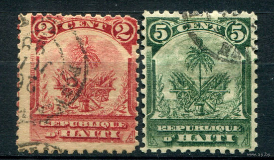 Гаити - 1898г. - пальма, герб - 2 марки - полная серия, гашёные [Mi 42-43]. #4-W1-125-A-2