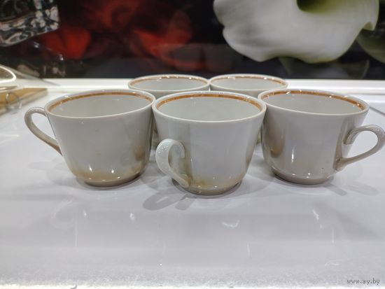 С 1 рубля!!! Фарфоровые кружки 5 шт.
