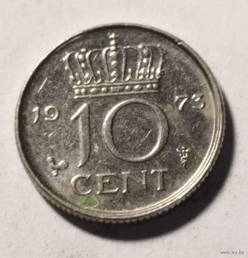 Нидерланды 10 центов 1973