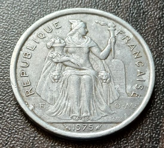 Французская Полинезия 2 франка, 1975    ( 1-12-3 )