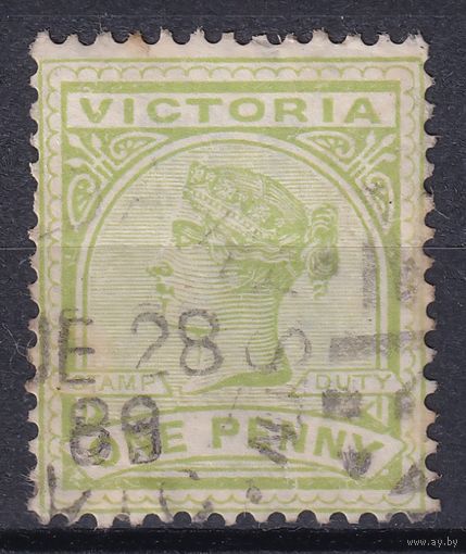 107.Aust. Великобритания. Австралийские штаты. Виктория. Стандарт. 1886 г. 1p. Mi.#101.