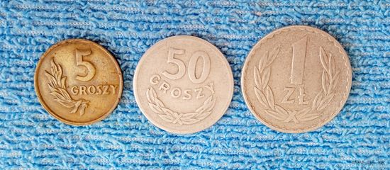 3 монеты Польши 1949 г.