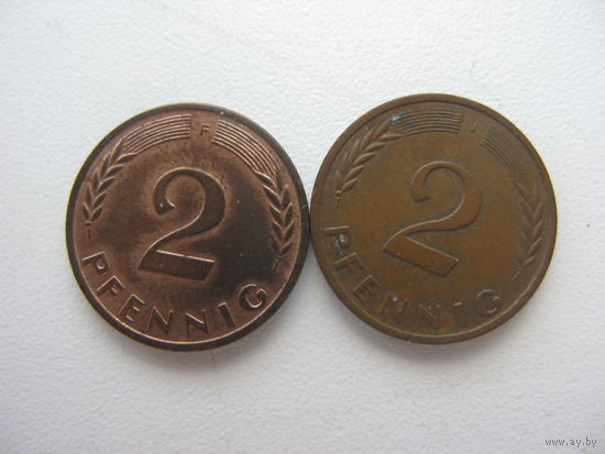 ФРГ  2 пфеннига   1967   J . F