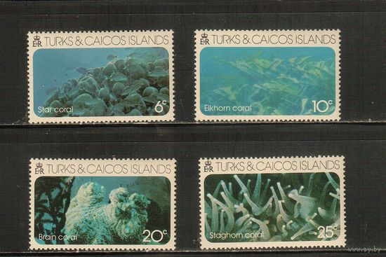 Тёркс и Кайкос-1975(Мих.349-353) , **  ,  Морская  Фауна ,  Рыбы