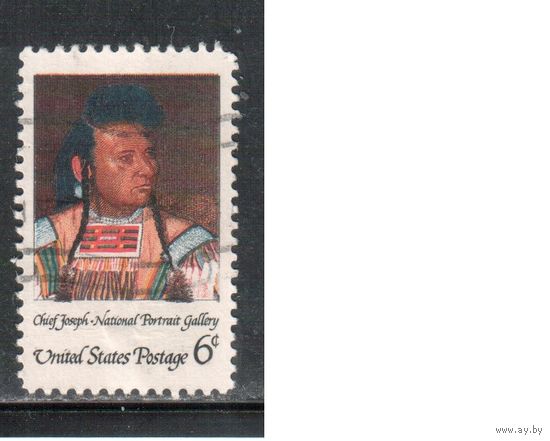 США-1968, (Мих.973) , гаш.  , Индейцы, Живопись(одиночка),