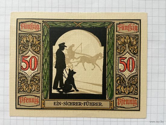 50 пфеннингов (нотгельды) 1921 г. Германия.