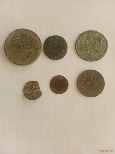 Деньга 1738, полушка 1735, копейка 1899 + бонус