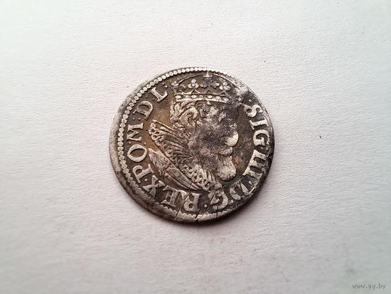 Трояк Рига 1619 (3 гроша) R3 (не чистилась)