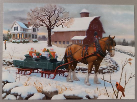 Подарки на Рождество! Рут Сандерсон. Авторская открытка, глянец