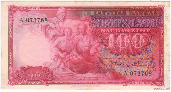 Латвия.. 100 лат 1939 г