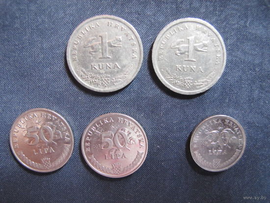 Лот монет Хорватии до 2023 г. (перечень в описании)