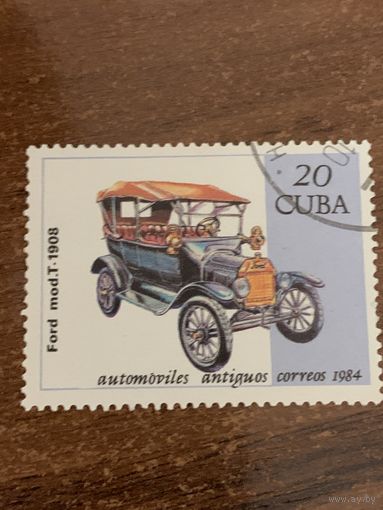 Куба 1984. Автомобили. Ford model T. Марка из серии