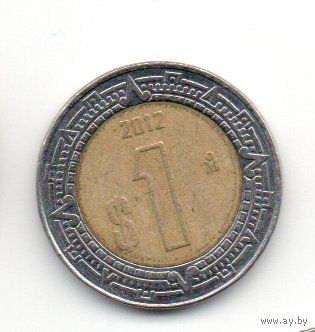 МЕКСИКАНСКИЕ СОЕДИНЁННЫЕ ШТАТЫ. 1 ПЕСО 2012. БИМЕТАЛЛ