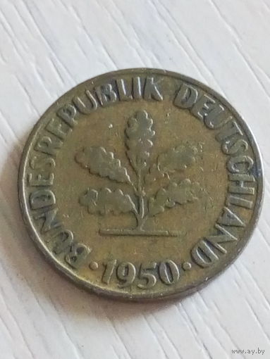 ФРГ 10 пфеннигов 1950г./G/