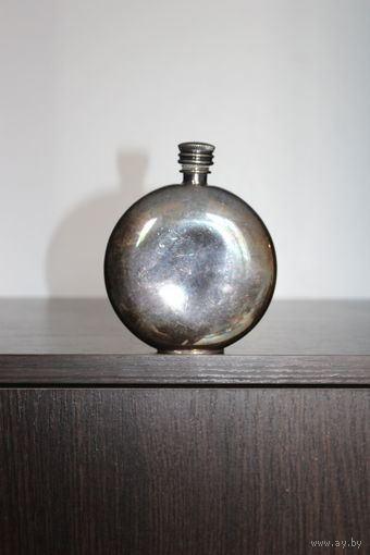 Металлическая фляга, в посеребрении, клеймо, SILVER PLATED.