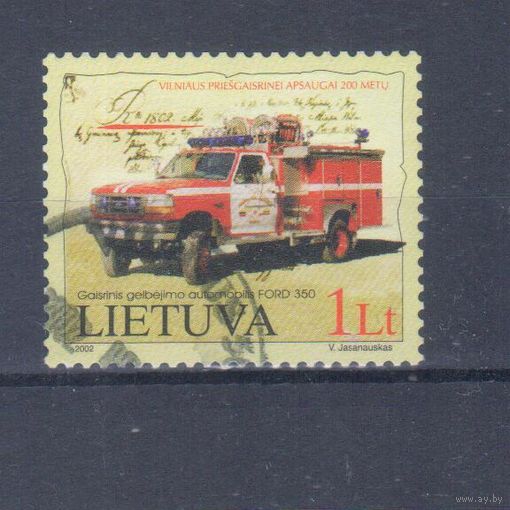 [371] Литва 2002. Техника.Пожарный автомобиль. Одиночный выпуск. Гашеная марка.