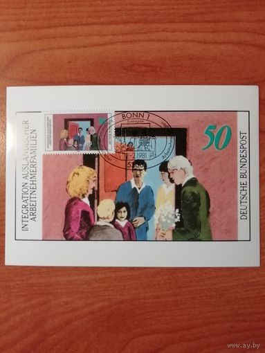 ФРГ 1981 Карт максимум марки "Интеграция семей иностранцев" Mi: 1086