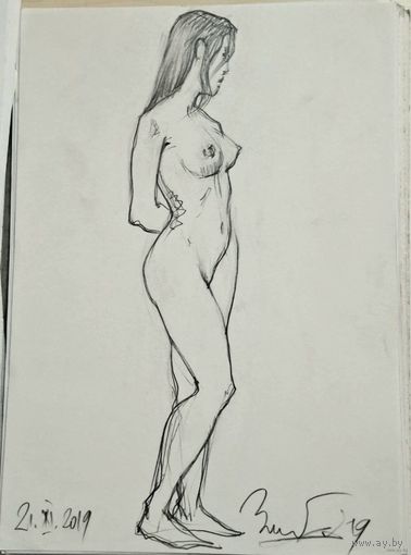 "Обнаженная модель"набросок а4