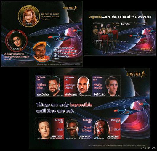 2016 Гамбия 7320-7328KL(2)+B960 50 лет фильму Звездный путь 40,00 евро