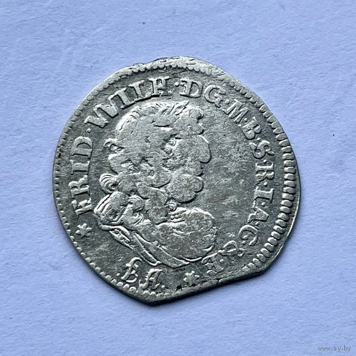 Монета СЕРЕБРО ПРУССИЯ шостак / 6 грошей 1686 год ФРИДРИХ ВИЛЬГЕЛЬМ l ОТЛИЧНЫЙ