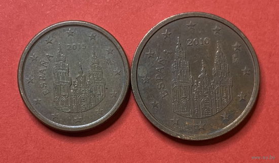 Евроценты Испании, 1 и 2 цента