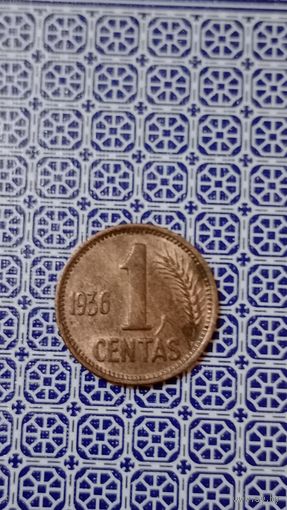 Литва 1 цент 1936
