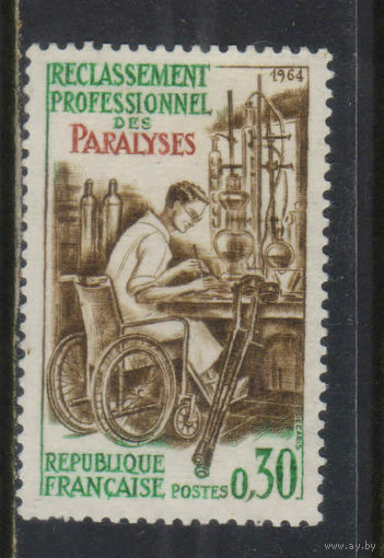 Франция 1964 Профессиональная переподготовка парализованных лиц #1461**
