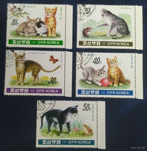 КНДР 1991 коты.