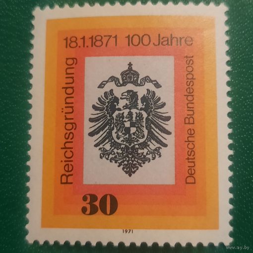ФРГ 1971. 100 летие образование Рейха. Императорвский герб Орел