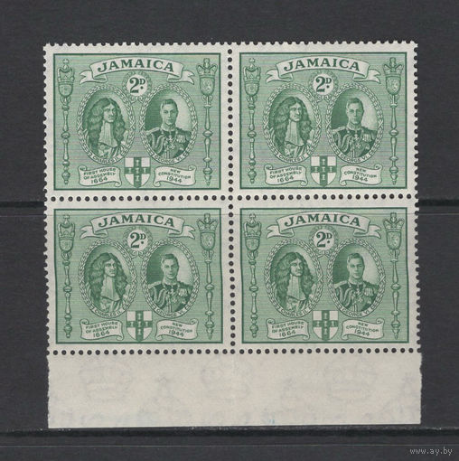 Ямайка 1945** Конституция Король Георг VI Квартблок Mi#137с