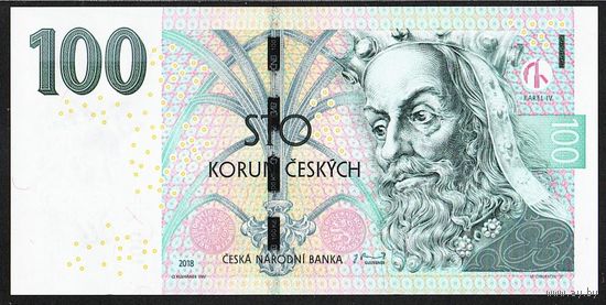 Чехия 100 крон 2018 года. Тип Р-18. Состояние UNC!