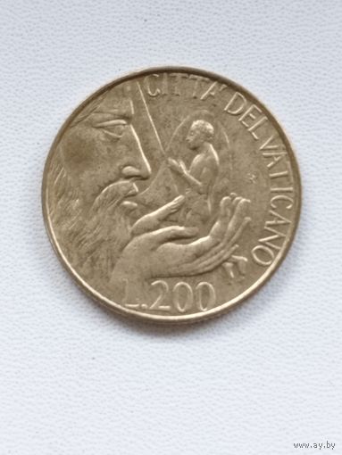Ватикан 200 лир 1988 год